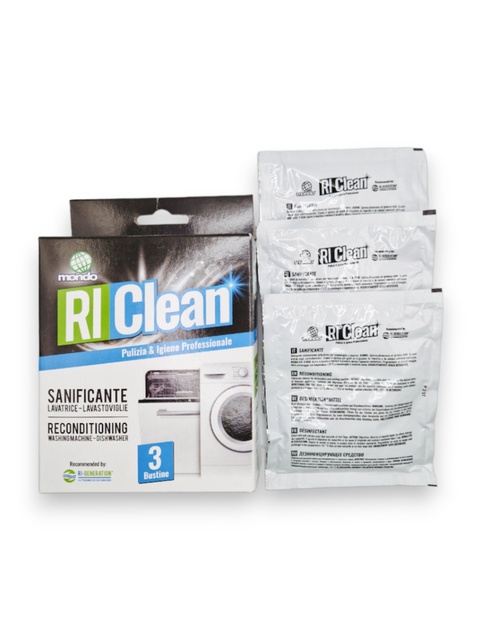 Засіб (порошок) для видалення накипу RiClean SANIFICANTE 3 в 1 - 3 пакетики, 150 г - побутова хімія для пральних машин RiClean