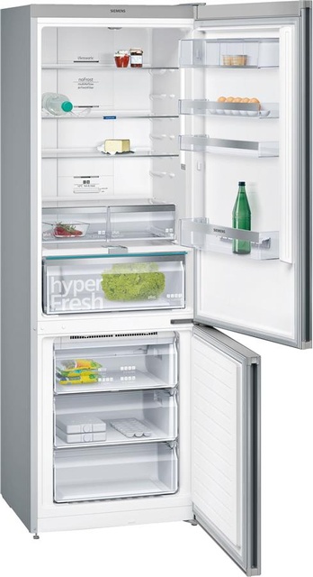 Холодильник Siemens з нижн. мороз., 203x70x67, xолод.відд.-330л, мороз.відд.-105л, 2дв., А++, NF, дисплей, білий
