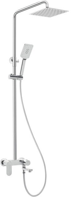 Душова система Deante Alpinia зі змішувачем для ванни, душ - 1 функц., кріпл. - на стійці, хром