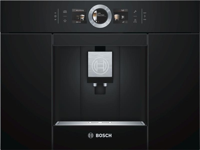 Кавомашина Bosch вбудована, 2.4л, зерно+мелена, автомат.капуч, LED-дисплей, авторецептів -8, чорний