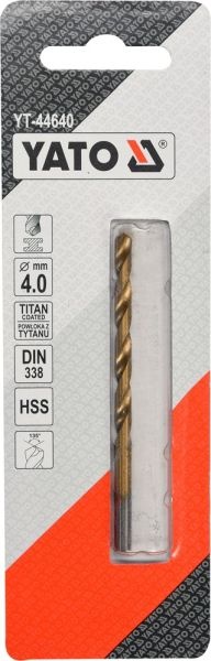Сверло по металлу Yato HSS-TiN 4.0x75мм YT-44640