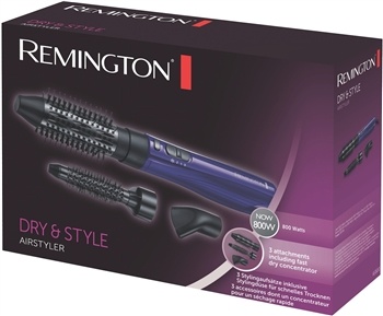 Фен-щітка Remington Dry & Style, 800Вт, 2 режими, іонізація, хол. обдув, кераміка, синій