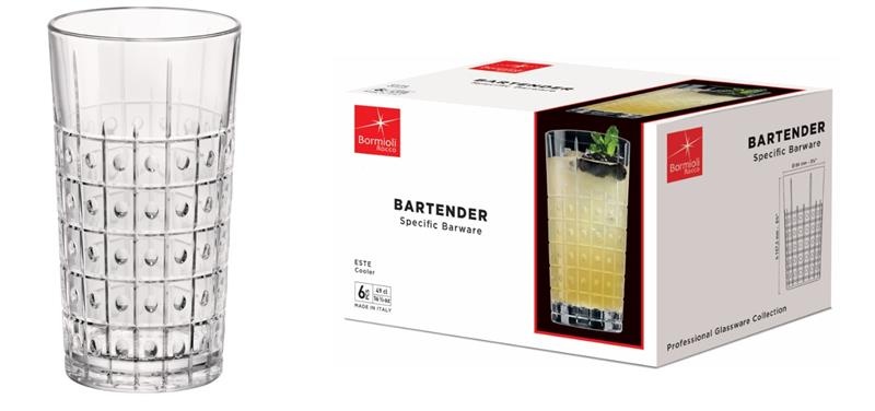 Набір склянок високих Bormioli Rocco Bartender Este Cooler, 490мл, h158мм, 6шт, скло, прозорий