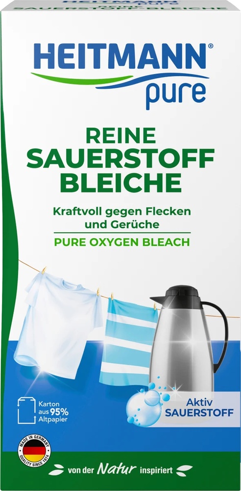 Кислородный отбеливатель Bleach Pure Heitmann Pure, 350 г – бытовая химия мыло, сервертки, универсальные средства Heitmann
