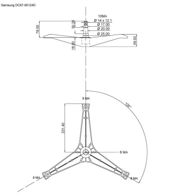 Крестовина для стиральной машины Samsung COD.732 DC97-01819A (DC97-0124D)