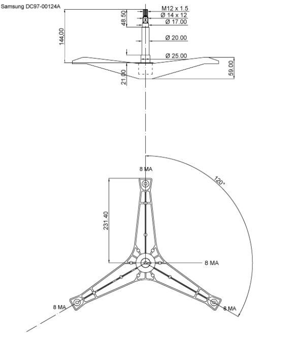 Хрестовина для пральної машини Samsung DC97-00124A