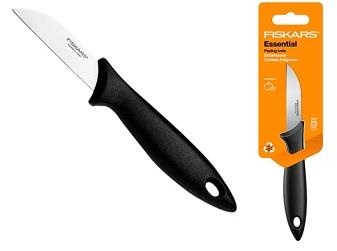 Кухонний ніж для овочів Fiskars Essential, 7см, нержавіюча сталь, пластик, чорний