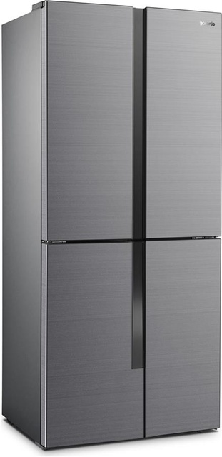 Холодильник SBS Gorenje, 182х64х80см, 4 двері, 265( 129)л, А+, ST, Інвертор , Зона св-ті, Внутр. Диспл, Нерж