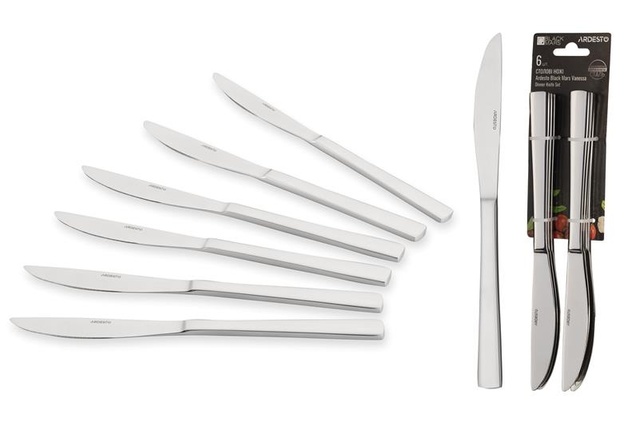 Набір столових ножів Ardesto Black Mars Vanessa, 6 приборів, нержавіюча сталь