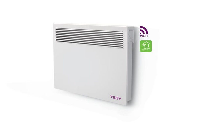 Конвектор TESY CN 051 150 EI CLOUD W, 18м2, 1500Вт, ел. упр-ння, закр. нагрів. елемент, Wi-Fi, програматор, без ніжок, білий