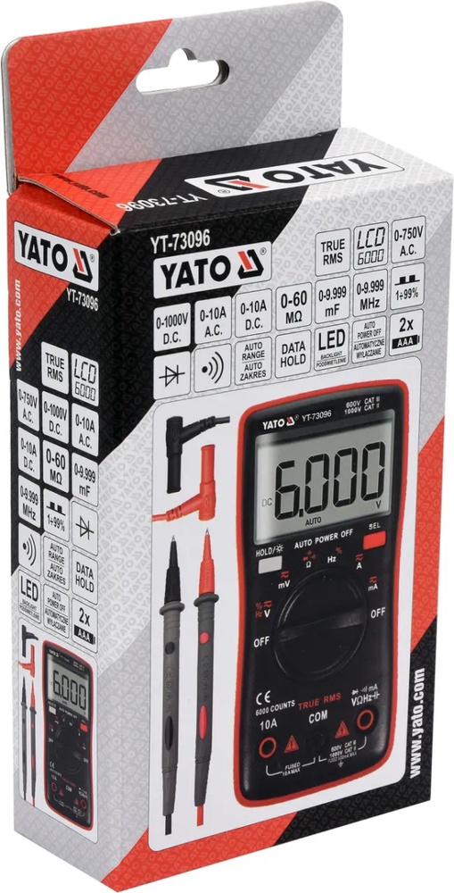 Цифровий мультиметр з РК-дисплеєм YATO YT-73096