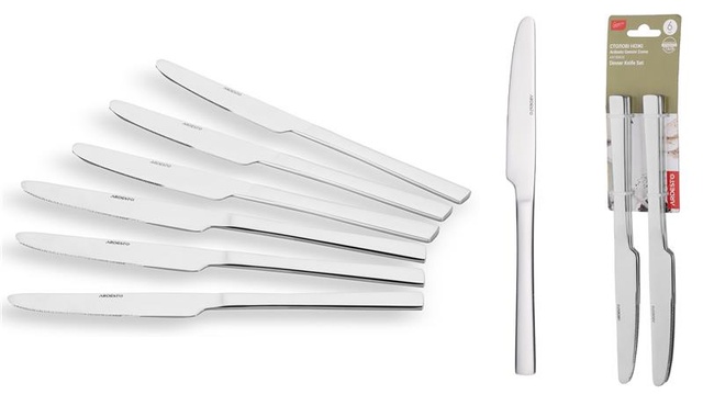 Набір столових ножів Ardesto Gemini Como, 6 приборів, нержавіюча сталь