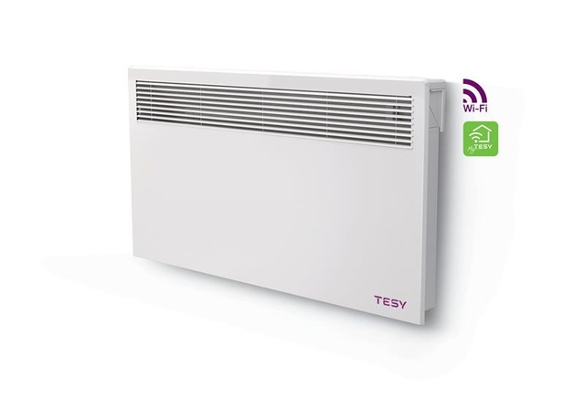 Конвектор TESY CN 051 200 EI CLOUD W, 24м2, 2000Вт, ел. упр-ння, закр. нагрів. елемент, Wi-Fi, програматор, без ніжок, білий