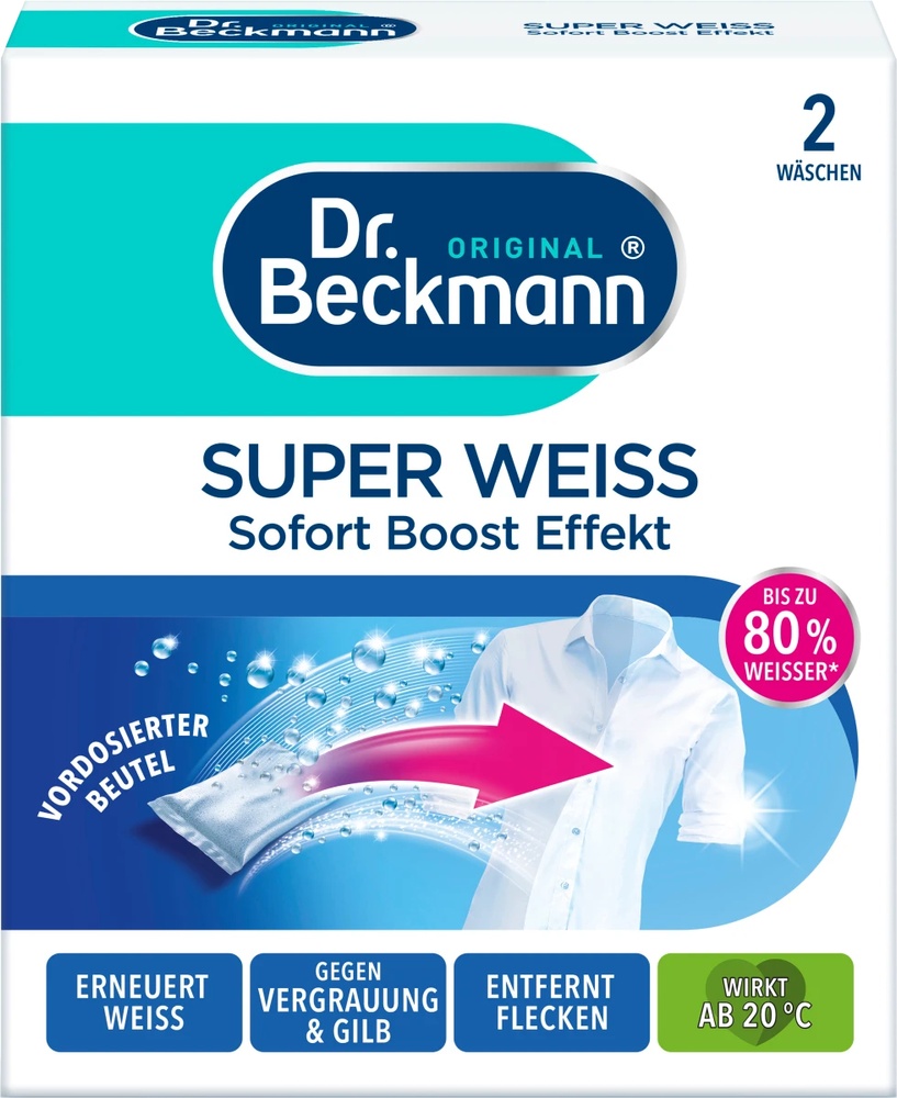 Отбеливатель для белья Dr.Beckmann 2х40г – бытовая химия мыло, сервертки, универсальные средства Dr. Beckmann