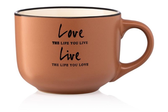 Чашка Ardesto Way of life, 550мл, кераміка, коричневий