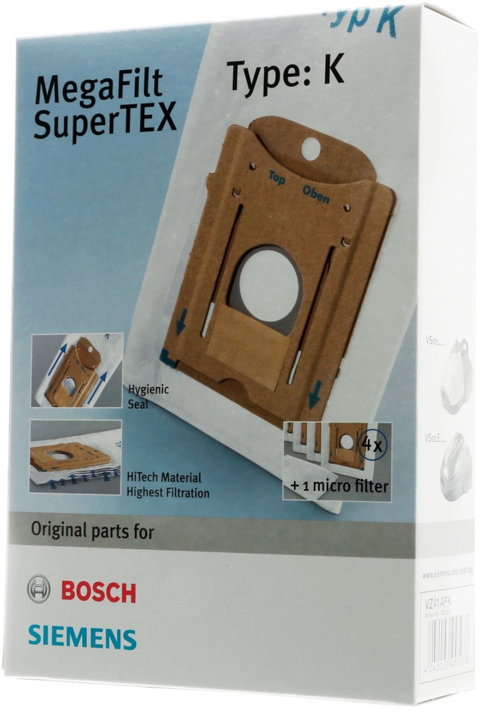Набор мешков (Type K + фильтр мотора) для пылесоса Bosch 00468265