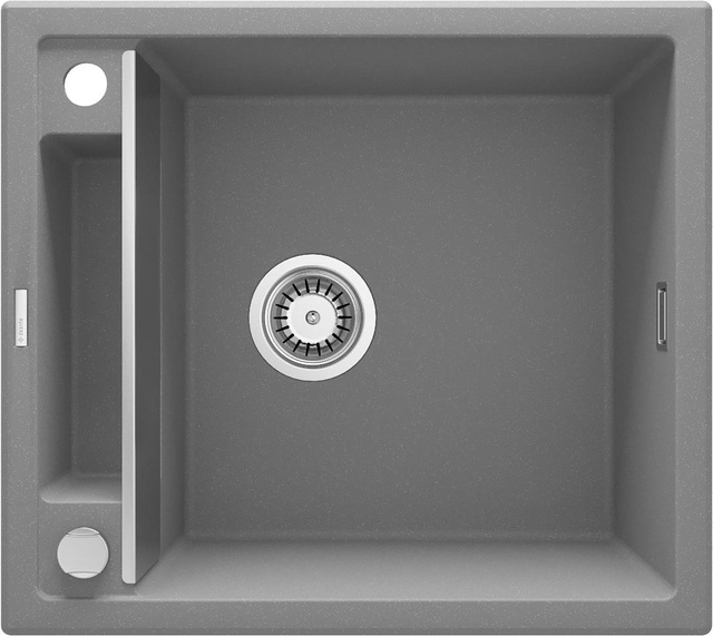 Мийка кухонна Deante Magnetic, граніт, квадрат, без крила, 560х500х219мм, чаша - 1, врізна, сірий