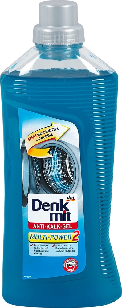 Антикальк-гель для стиральной машины Denkmit Multi-Power 2 + Дезинфекция, 1л – бытовая химия для стиральных машин Denkmit
