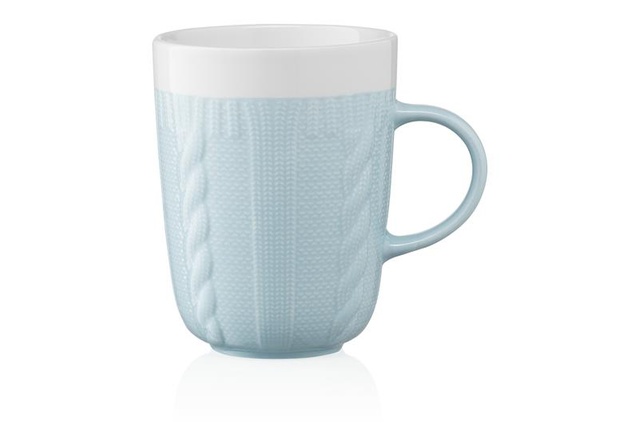 Чашка Ardesto Кnitti, 330мл, порцеляна, блакитно-білий
