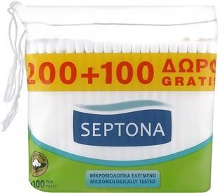 Ватні палички Septona (запаска) 200+100 шт - побутова хімія мило, сервертки, універсальні засобиІнше