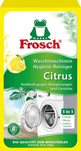 Гигиеническое чистящее средство для стиральной машины Frosch Цитрус, 250 г. – бытовая химия для стиральных машин Frosch