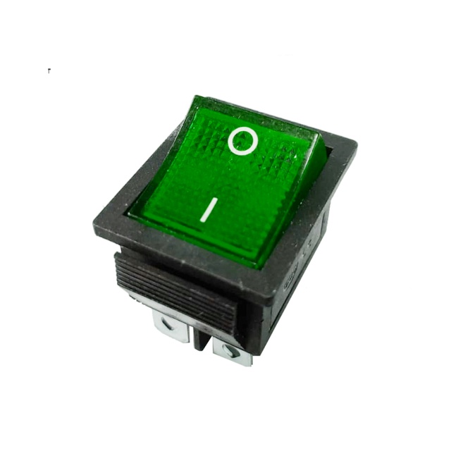 Кнопка мережна (16А, 250V, 6 контактів) 22х30 Зелена - запчастини до соковижималки Универсал