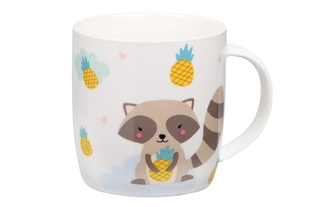 Чашка Ardesto Cute raccoon, 350мл, порцеляна, білий