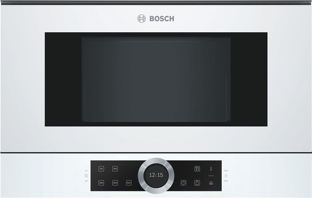 Мікрохвильова піч Bosch вбудована, 21л, електр. управл., 900Вт, дисплей, інвертор, білий