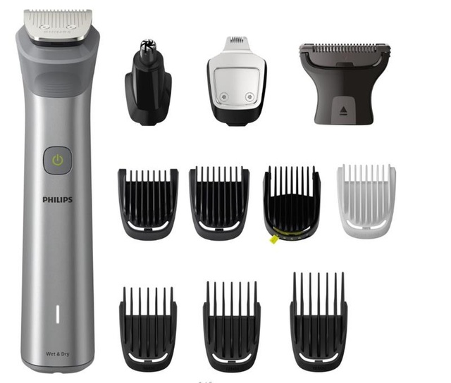 Тример Philips Series 5000, для бороди, вусів, окантовки, голови, тіла, акум., насадок-12, сталь, сірий