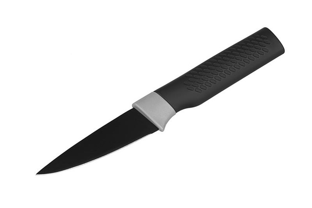Кухонний ніж для овочів Ardesto Black Mars, 8см, нержавіюча сталь, пластик, чорний