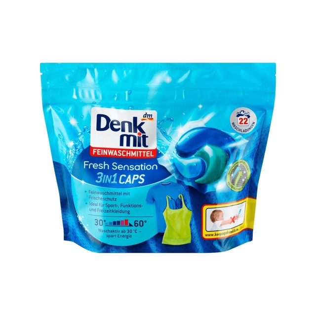 Капсули для прання Denkmit Fresh Sensation, 22 шт. - побутова хімія для пральних машин Denkmit