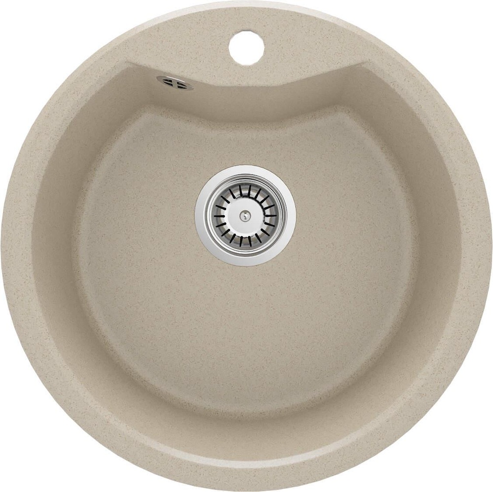 Мийка кухонна Deante Solis, граніт, круг, без крила, 480х480х194мм, чаша - 1, накладна, пісок