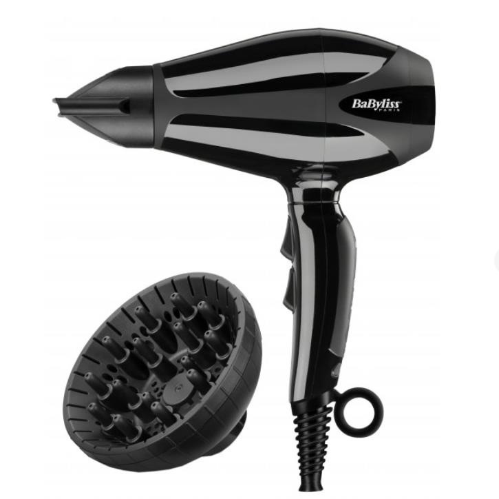 Фен Babyliss, 2400Вт, 3 режими, дифузор, іоніз-я, хол. обдув, чорний