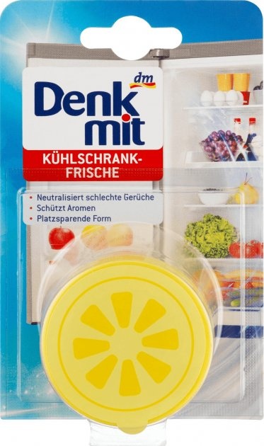 Поглинач запахів у холодильнику Denkmit Лимон, 40 г - побутова хімія для чистки холодильників Denkmit