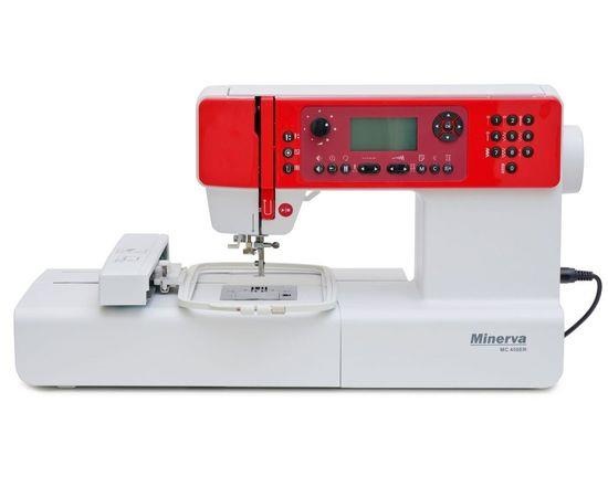 Швейно-вишивальна машина MINERVA MC450ER, швейно-вишив., 85 Вт, 404 швейних операцій, білий+червоний