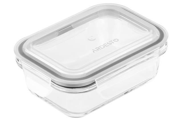 Контейнер для зберігання харчових продуктів Ardesto Gemini, 0.4л, боросилікатне скло, пластик, прямокутний, прозорий