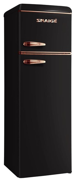 Холодильник Snaige з верхн. мороз., 172.5x63х56, холод.відд.-201л, мороз.відд.-57л, 2дв., A++, ST, retro, чорний-мідь