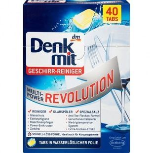 Таблетки для посудомоечных машин Denkmit Revolution 40 шт, 850 г