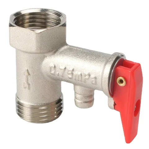 Запобіжний клапан зі зворотним клапаном (1/2, 0,75 МПа, з червоною ручкою) №1 для бойлера Thermex - запчастини до бойлерів та водонагрівачів Thermex