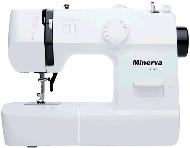 Швейна машина МINERVA Max30, електромех., 71 Вт, 13 швейних операцій, петля напівавтомат, білий