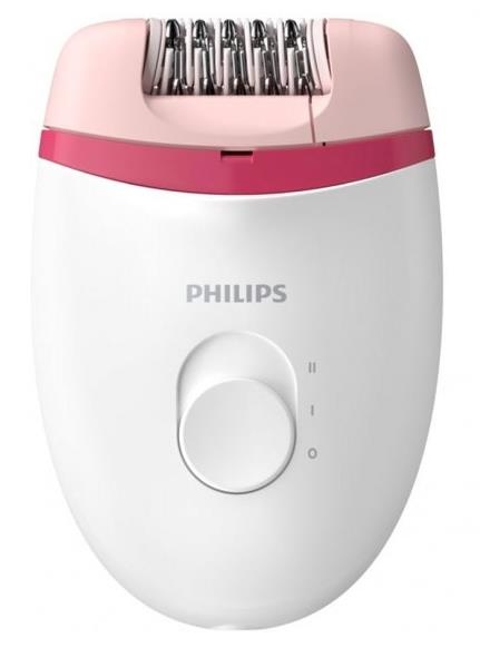 Епілятор Philips Satinelle Essential дисковий, від мережі, пінцет.-20, сух., насадок-1, біло-рожевий