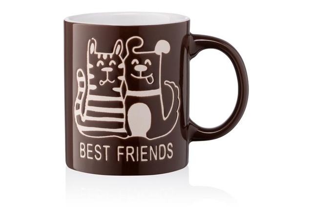 Чашка Ardesto Best friends, 330мл, кераміка, коричневий