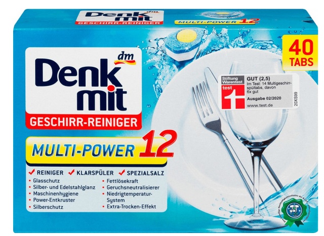 Таблетки для посудомоечных машин Multi-Power Denkmit 40 шт – бытовая химия для посудомоечных машин Denkmit