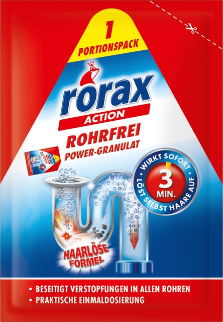Засіб у гранулах для прочищення труб Rorax 60 г - побутова хімія мило, сервертки, універсальні засобиRorax