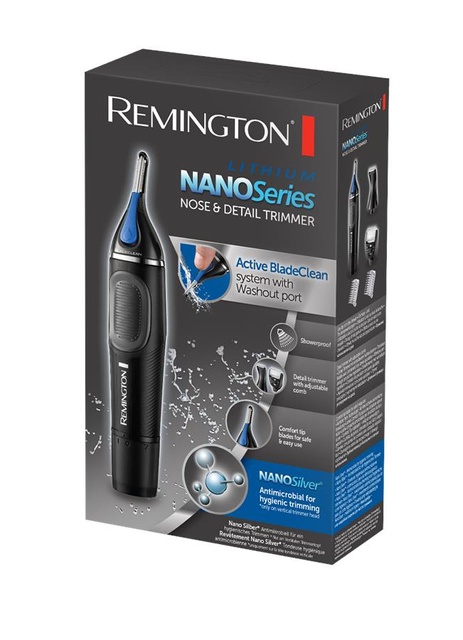 Тример Remington Nano Series Lithium, для носа та вух, ААx1, насадок-4, сталь, чорно-синій