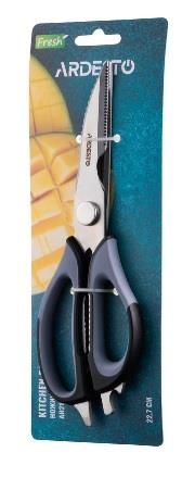 Ножиці кухонні Ardesto Fresh, 22.7см, нержавіюча сталь, пластик, сіро-чорний