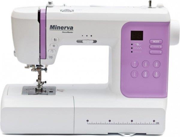 Швейна машина МINERVA DecorMaster , комп'ютерна, 70Вт, 80 шв.оп., петля автомат, білий +фіолетовий