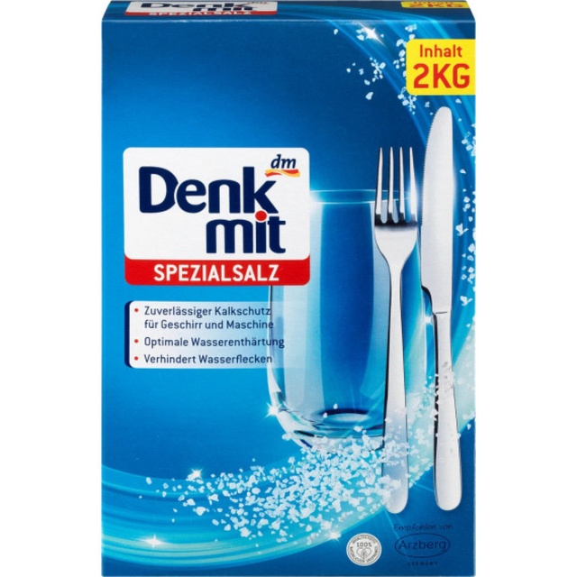 Соль для посудомоечных машин Denkmit Spezialsalz 2 кг – бытовая химия для посудомоечных машин Denkmit
