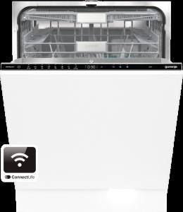 Посудомийна машина Gorenje вбудовувана, 16компл, інверторн, A+++, 60см, TotalDry, Повний AquaStop, Wi-Fi, 3 кошики, білий