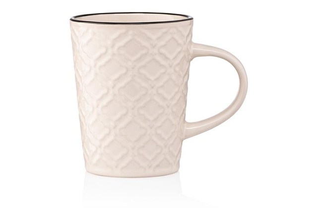 Чашка Ardesto Relief, 320мл, кераміка, бежевий